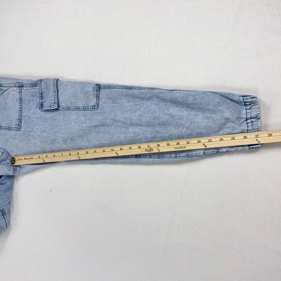 J Crew Factory Lightweight Drapey Cargo Jogger Jean Size 25 Light Wash Blue - Picture 14 of 16
